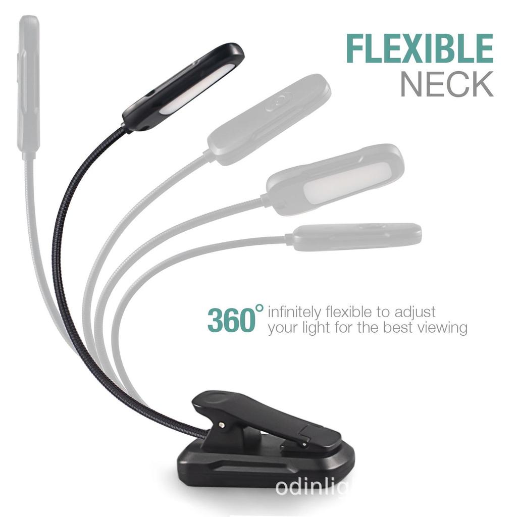 Compact USB-C Rechargeable Reading & Music Stand Clip Light