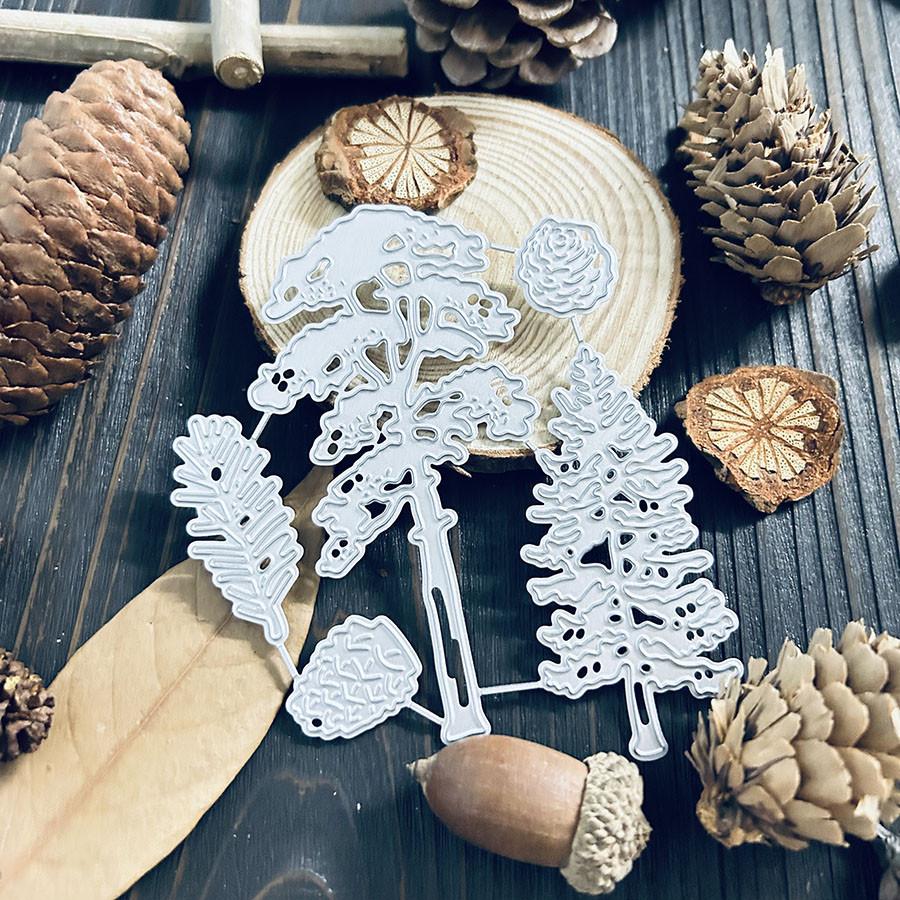 Pine Tree Pine Cones Metal Cutting Dies Stencil for DIY Scrapbooking Photo Album Embossing Paper Cards Crafts Diecuts