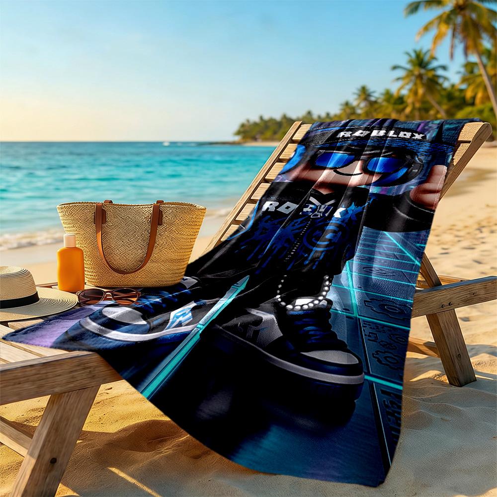 Roblox Beach Towel High Absorbency & Quick-Dry Comfortable Lightweight Portable for Swimming,Beach,Camping, Travel, Beach Accessories,Gym
