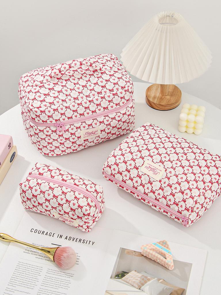 Simple Fresh Makeup Bag Large Capacity Multifunctional Cosmetic Storage Bag Portable Travel Toiletry Pouch for Cosmetics Brushes Toiletries Daily Use