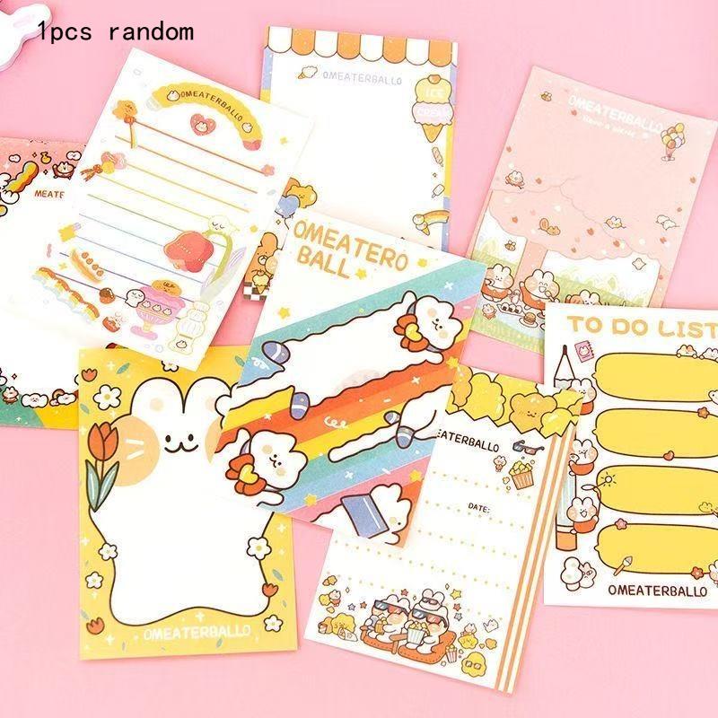 

Kawai Message Nico Meow Cartoon Tearable Notebook Portable Small Memo List 100 Pieces 6 Types Office School Supplies Lovely