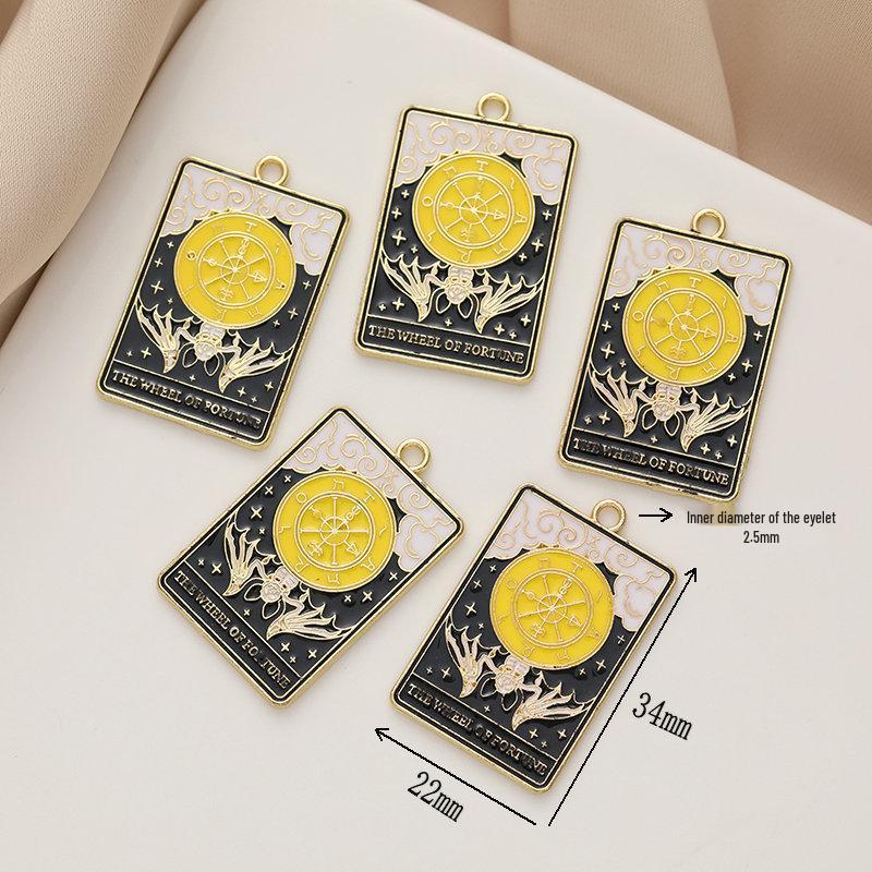 DIY Jewelry Accessories: K Gold Egyptian Tarot Charms - Skull, Sun, Moon, Star Drip Oil Alloy Pendants Single price