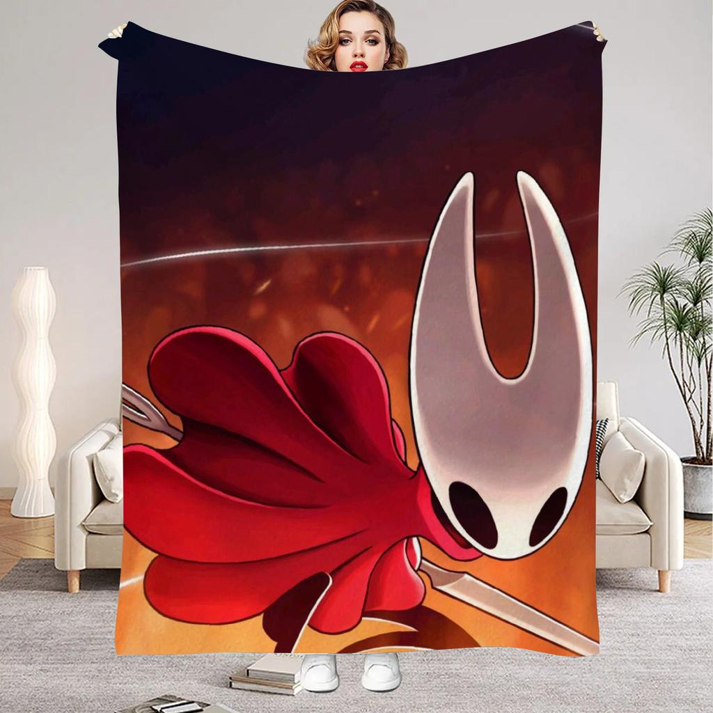Hollow Knight Blanket Cartoon Game Printed Flannel Blanket for Home Living Room Bedroom Decor New Year Christmas Gift for Fans
