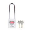 QVAND Quality Certified 76mm Steel Long Shackle Nylon Safety Padlock Key Operated High Safety