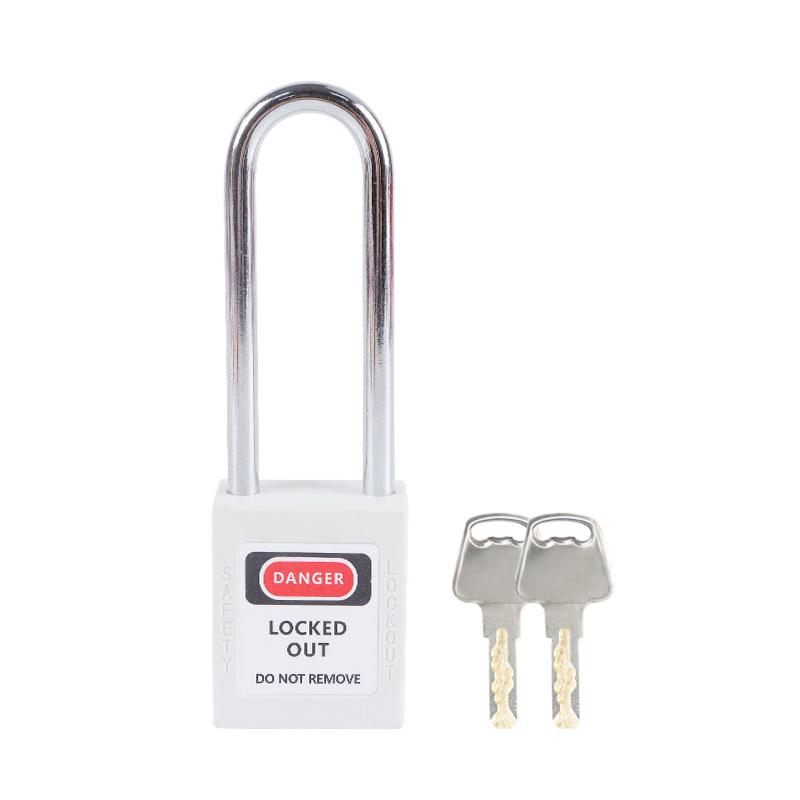 QVAND Quality Certified 76mm Steel Long Shackle Nylon Safety Padlock Key Operated High Safety