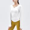 2023 Spring V-Neck Long Sleeve Yoga Top with Chest Pads - Women's Running and Fitness Wear