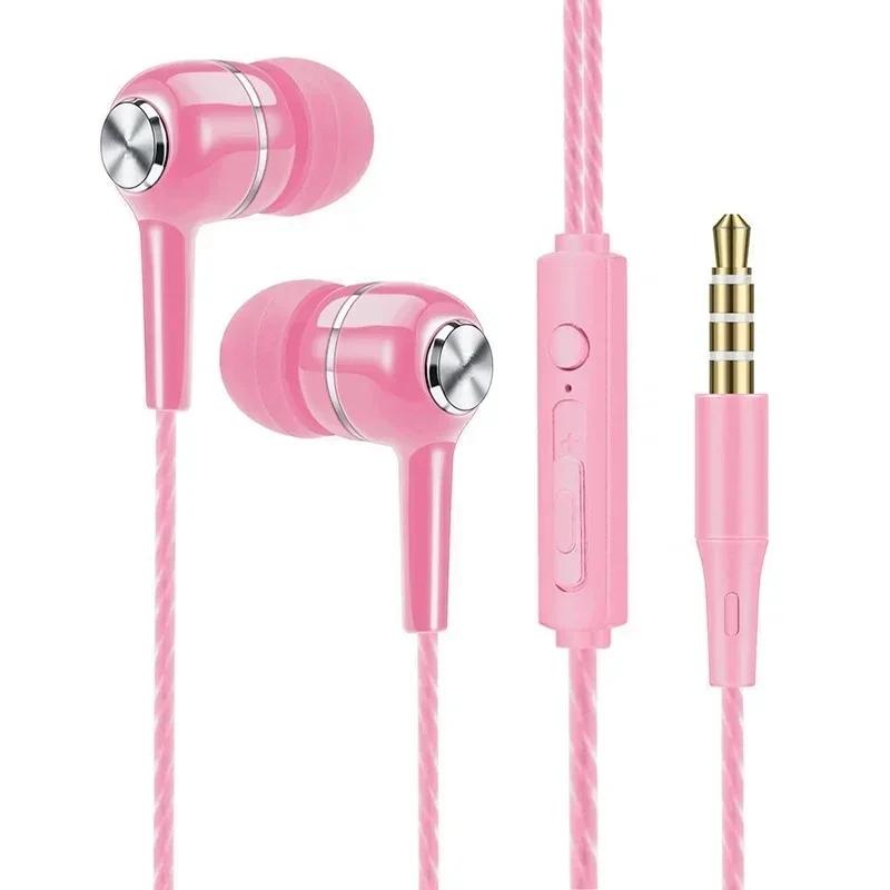 Wired Headphones 3.5mm Jack In Ear Headset Wired Earphones with Mic Bass HiFi Stereo Earbuds Sports In-line Control For Phones