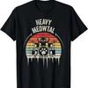 Vintage Retro Heavy Metal Drummer Cat Playing Drum Meowtal T-Shirt (2)