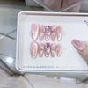 Hand-woven Armor Rose Church Three-dimensional Pink Diamond Light Chasing Cat Eye Style High-end Pure Temperament Manicure Sticker