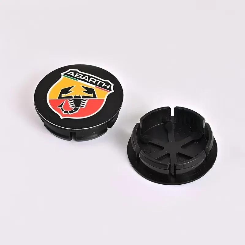 4pcs 50mm Abarth 500 696 595 Wheel Center Hub Caps Car Rims Dust Cover Emblem Badge for Fiat Palio Perla Punto Stilo Bravo siena