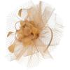 Fascinators pour femmes Chapeau de mariage en maille Pince à cheveux et serre-tête pour cocktail Accessoires de thé Party Chapeau de modiste pour occasion spéciale Doré