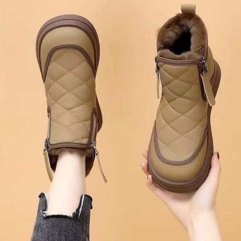 

Женские зимние сапоги на снегу, плюшевые, с толстым хлопком, водонепроницаемые, нескользящие, теплые, короткие сапоги 41 коричневый