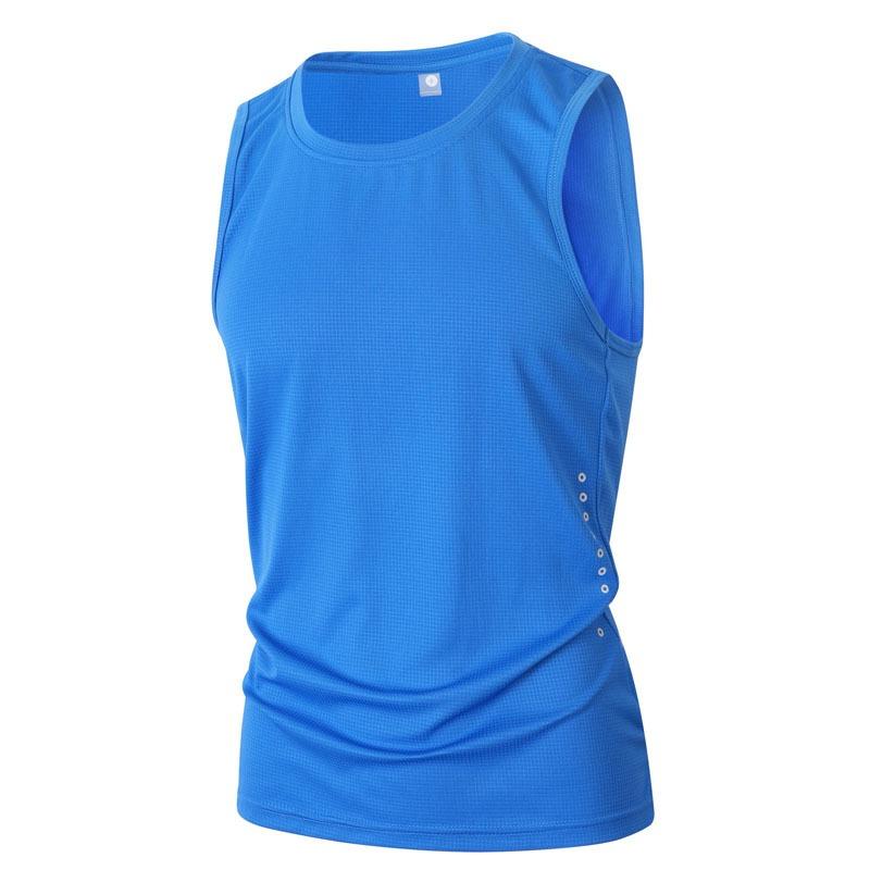 Summer New Men's Vest Sports Casual Solid Color Breathable Sleeveless Round Neck Top