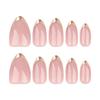 Le Fan Polka Dot French Wearable Short Almond Flower Bow Nail Art Tips False Nails
