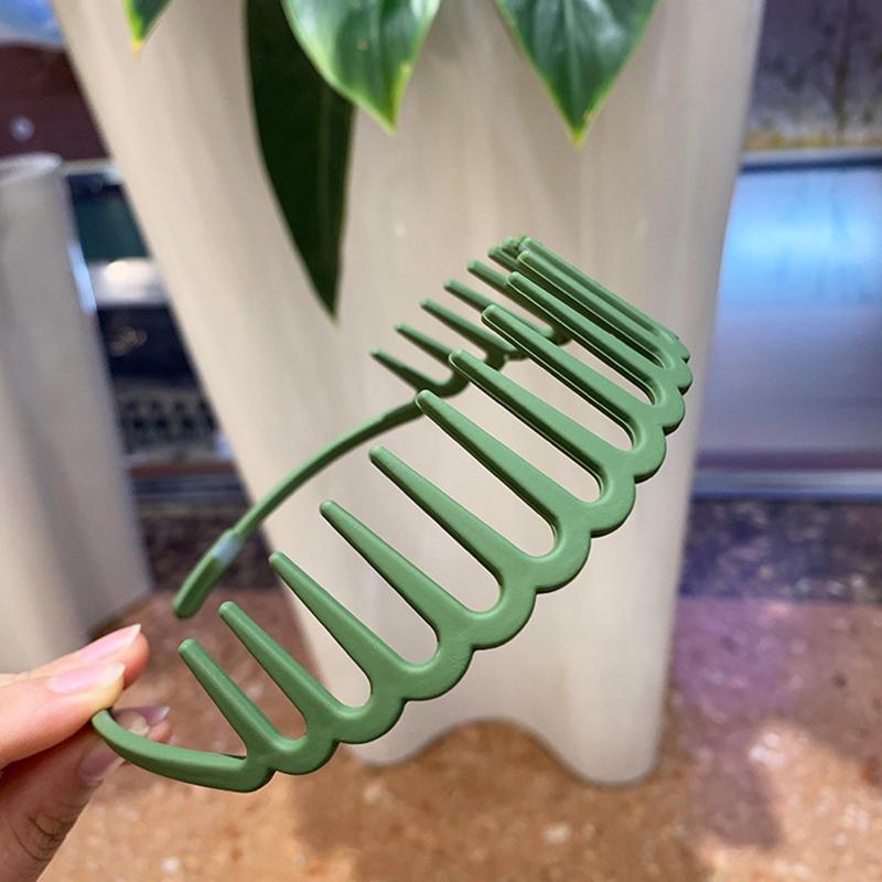 Bentiță Val Bentițe Păr Rășină Maro Val Bentiță cu Dinți Subțire Antiderapant Femei Makkeup Pieptene Păr Bandă Zigzag Bentiță Crestată