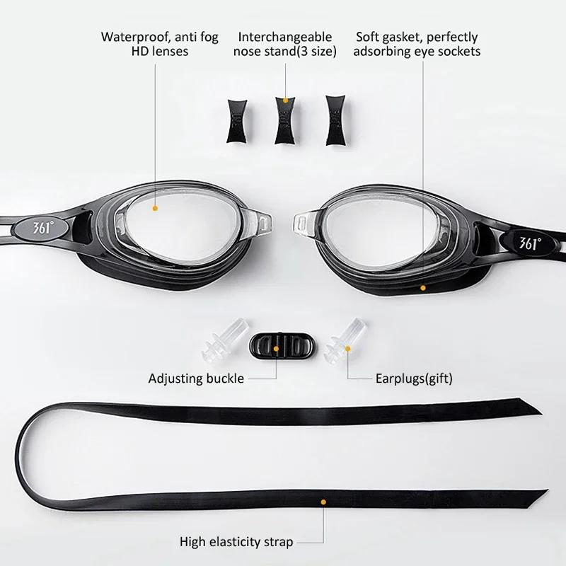 Myopia Swimming Goggles Pool Glasses for Adult Kids HD Anti Fog Optical Eyewear Waterproof Diopter -2.0~-6.0