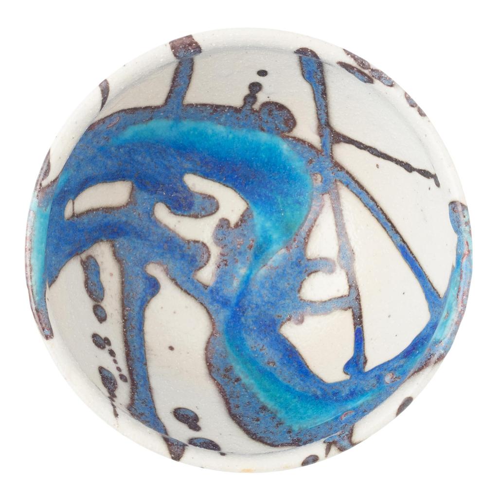 Marui Seito Shigaraki Ware Hechimon Bowl, Approx. 16cm Diameter, Glacier Blue, MR-3-4222