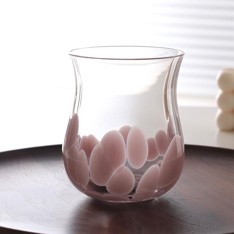 Künstlerische Lila Kiesglas Kaffeetasse Kreativer Umgekehrter Becher für Saft, Milchkaffee Bierbecher, Whiskeybecher
