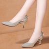 Mid-heel Sandals Female High Heels Female Fine Heels Work Stiletto Spring and Summer Female Pointed Toe Sexy Shallow Mouth Single Shoes