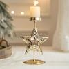 Iron Candle Holder Christmas Flower Star Snowflake Designs Vintage Metal Tealight Candle Stand Candlestick Table Decors
