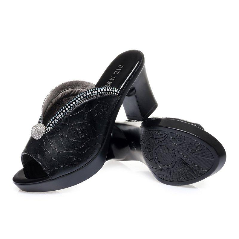 Fashion Fashion Crystal Platform Sandals Women 2025 Peep Toe Casual Slippers Woman Summer Shoes on Heels Outdoor Black High Heel Slides