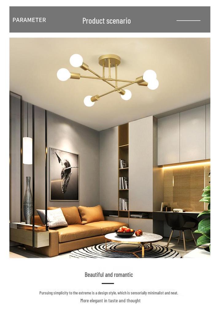 Nordic Wrought Iron Pendant Light: Creative Industrial Style for Living Room, Dining Room, or Bedroom.