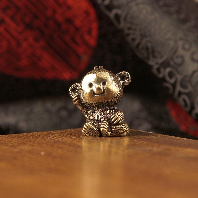 Brass 12 Zodiac Animal Head Sculpture Small Statue Desktop Ornaments Vintage Beast Figurines Mini Lucky Home Decorations Crafts
