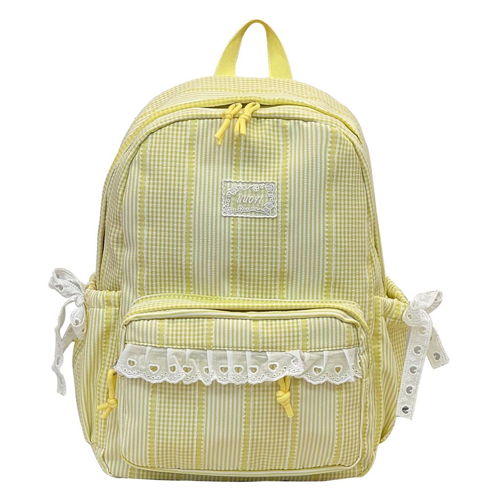 Schoolbag Japanese Plaid Backpack Female Student Schoolbag Junior High School High School Large Capacity Lightweight Girl Wind Backpack Cute Ins
