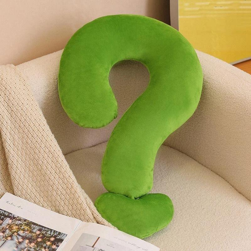 Weiches Plüsch-Nackenkissen in langer Fragezeichenform Ergonomisches Design Bequeme Nackenstütze für Reisen Büro Nickerchen Lange Fahrten