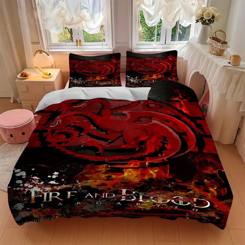 3pcs Game of Thrones Duvet Cover Set (1 Duvet Cover + 2 Pillowcases, No Core) - Comfortable, And Breathable Bedroom Decoration yy251104071