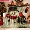 Blanket 1pc Snowman And Cardinal Harmony 2D-printed Flannel Throw Blanket-soft and Cozy Suitable for Use On the Sofa While Traveli