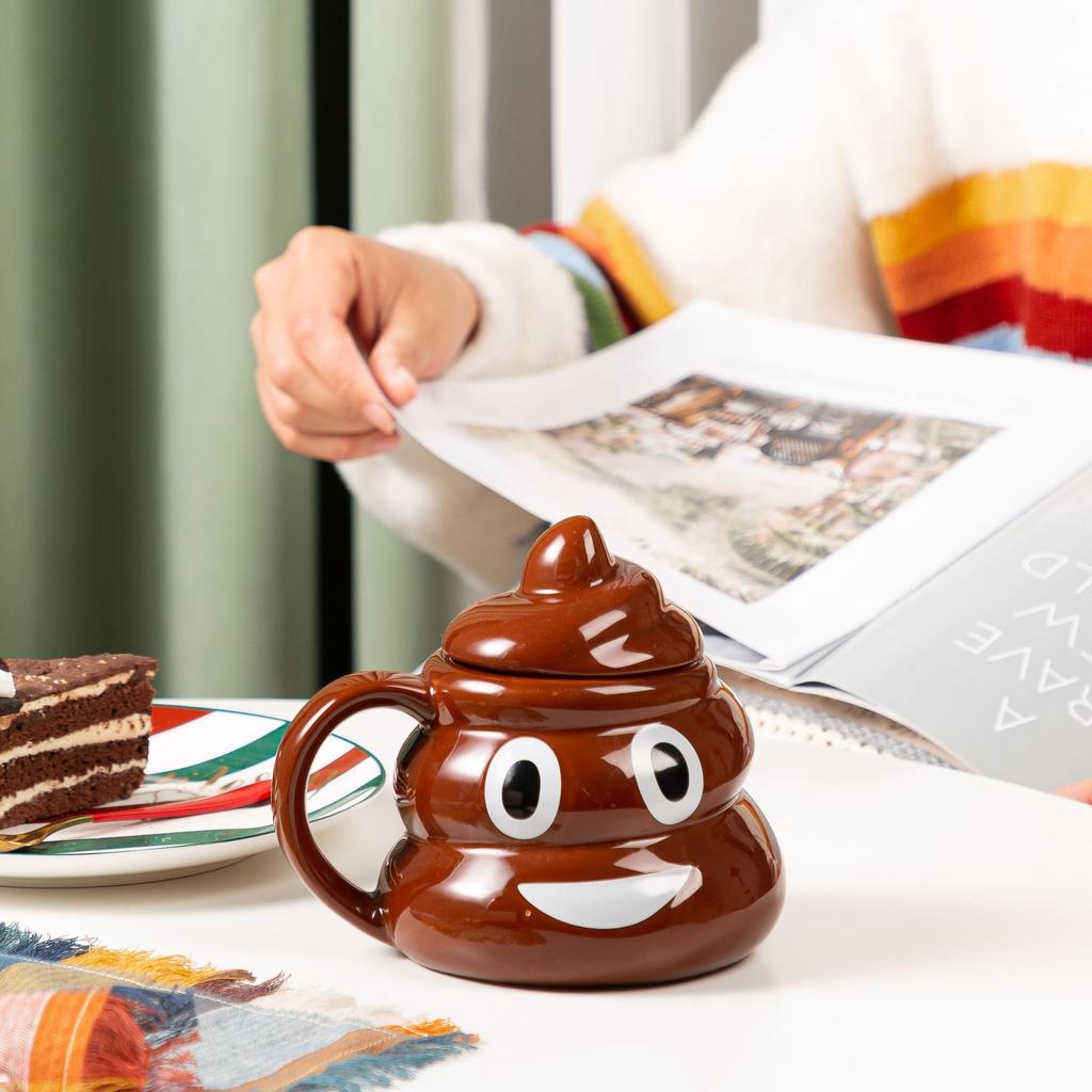 Creative funny poo mug Baba ceramic water cup design sense niche cute spoof personalized office cup