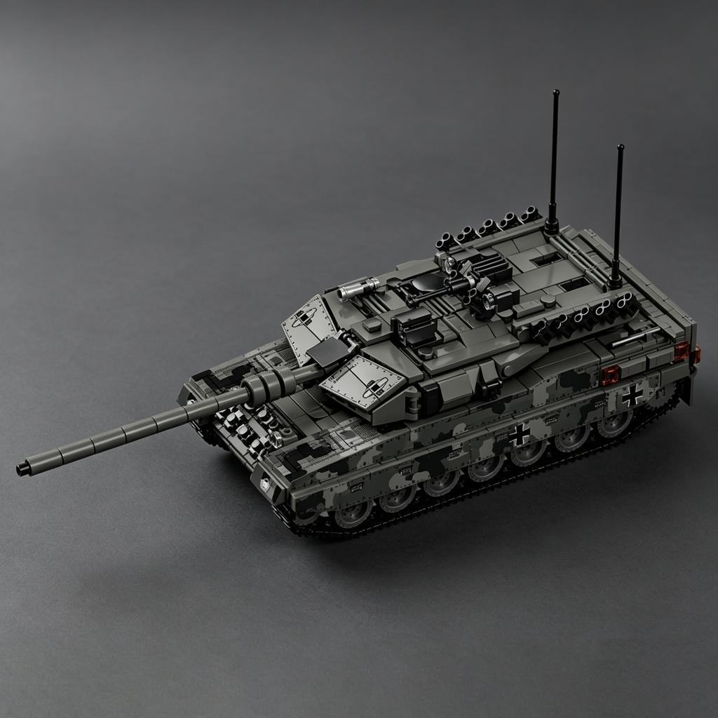 Leopard 2A7 Main Battle Tank: Modern Warfare Steel Beast Building Block Set Toy for Boys  Girls – WWII German Tracked Armored Vehicles