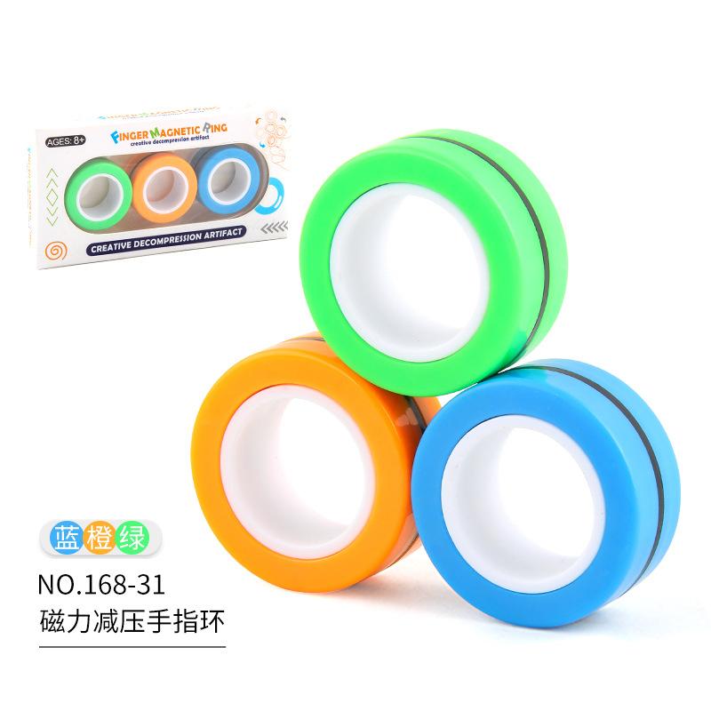 Source  Strange Magnetic Finger Ring Magnetic Ring Decompression Vent Finger Ring Rotating Fingertip Toy