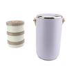 2.6L Stainless Steel Vacuum Insulated Food Jar with Handle 3 Tier Stackable Insulated Lunch Box