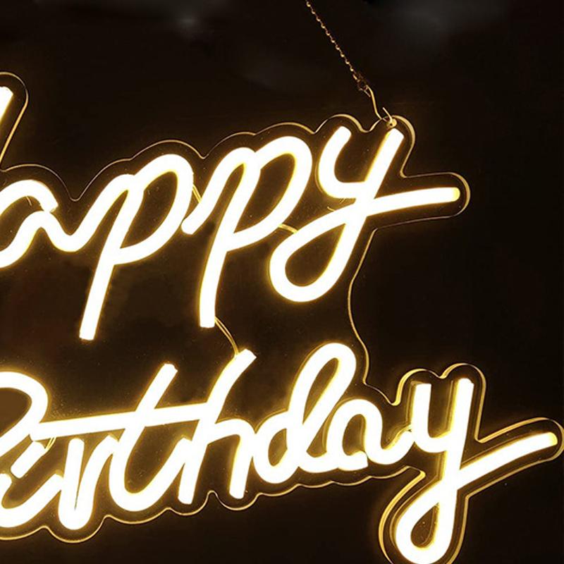 USB Neon Light LED Happy Birthday Light Indoor Home Decor Atmosphere USB Alphabet Light