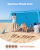 VEVOR Beach Tent Sun Shelter, UPF50+ Sun Protection, 2 M Tall, 3.4 X 3.4 M, Easy Pop Up Beach Canopy with Sandbags, Stability Poles, Sand Shovels