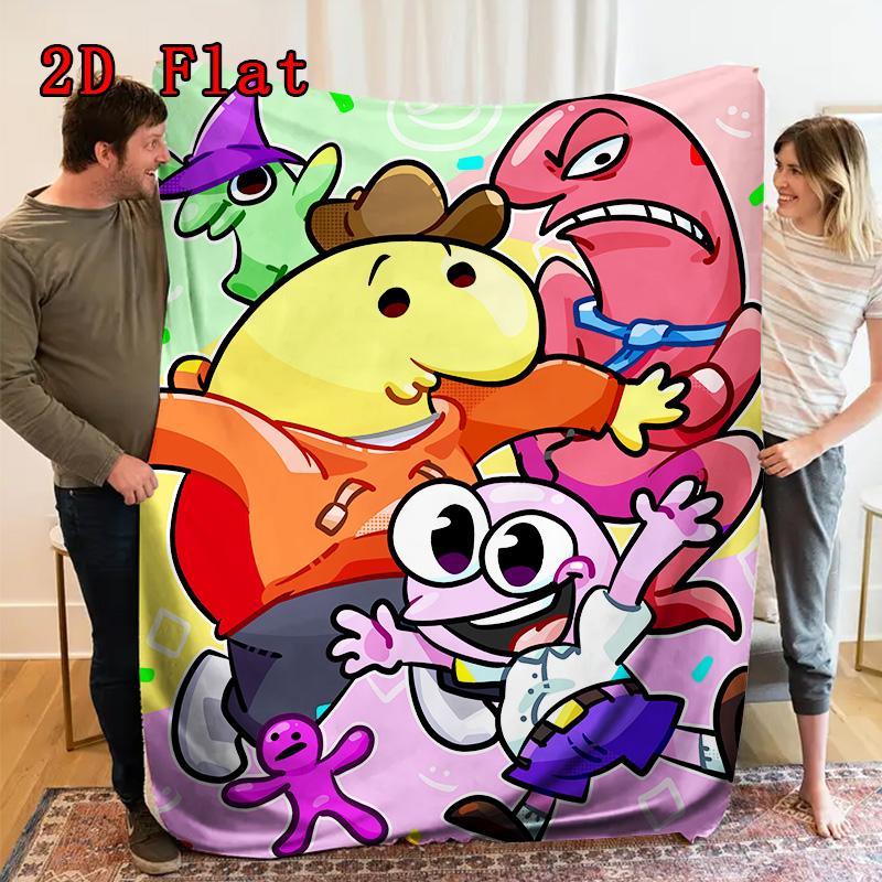Smiling friends 2D Flat Pattern Flannel Blanket High quality All Seasons Warmth and Comfort Perfect for Christmas Gifts.NMT0928150