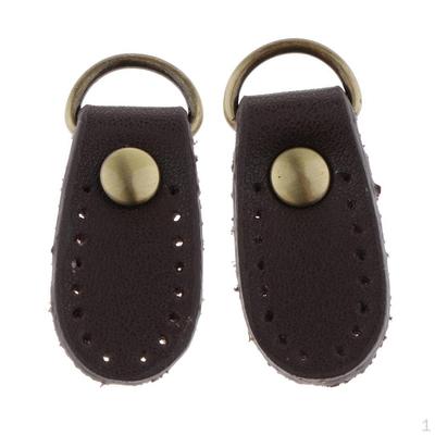 1 Paar schwarz-beige aufgenähte Leder-Handtaschengriffe, Schultertaschen-Schnallenlaschen