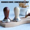 Hochwertiger Edelstahl-Espressokaffee-Tamper mit Holzgriff für ergonomischen Komfort, gleichmäßigen Druck und einfache Reinigung