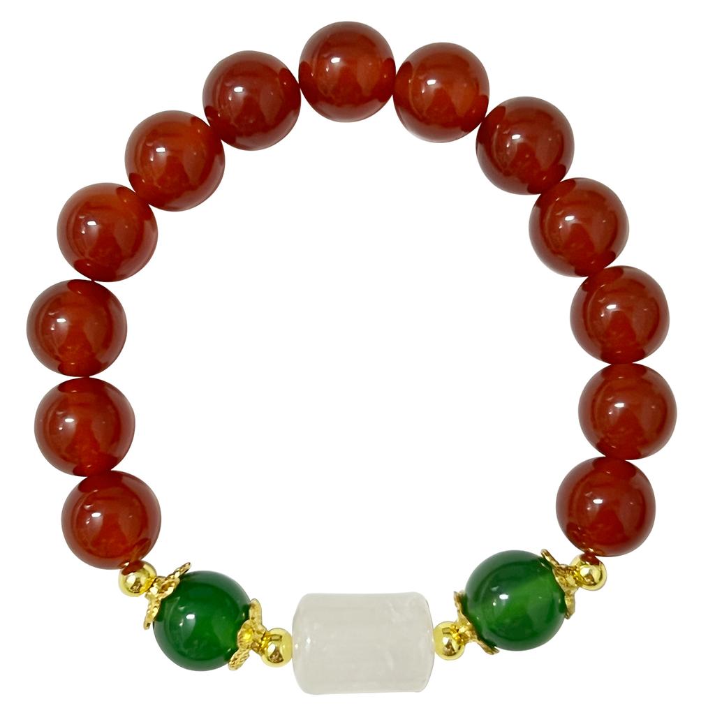 10mm Natural Stone Beaded Stretch Bracelet for Women Jewelry Gift Round Gemstone Agate Bangle