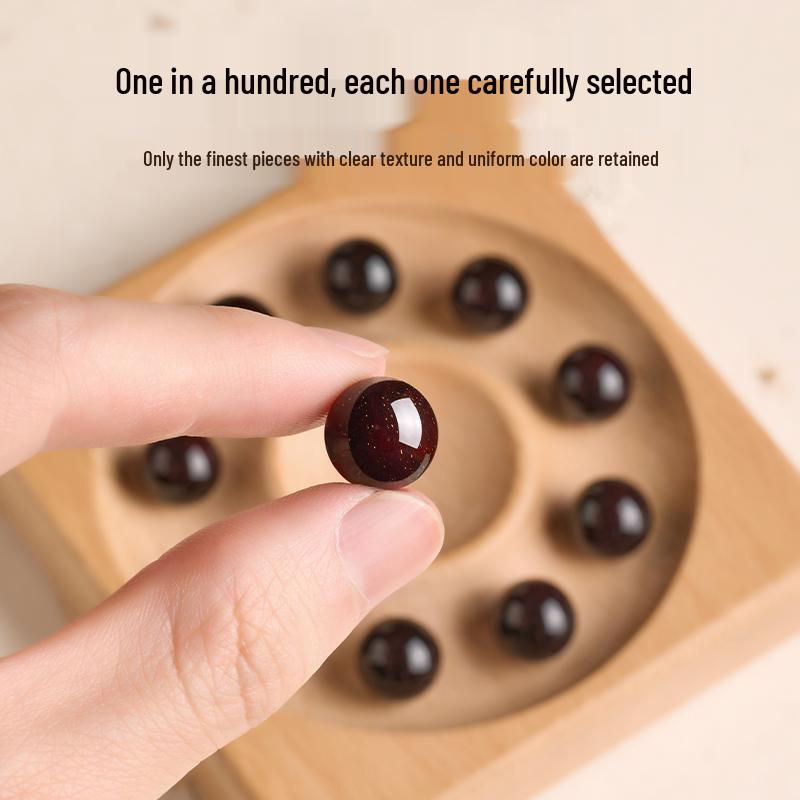 Authentic Red Sandalwood Gold Star Beads Bracelet - Men's/Women's 8 Beads