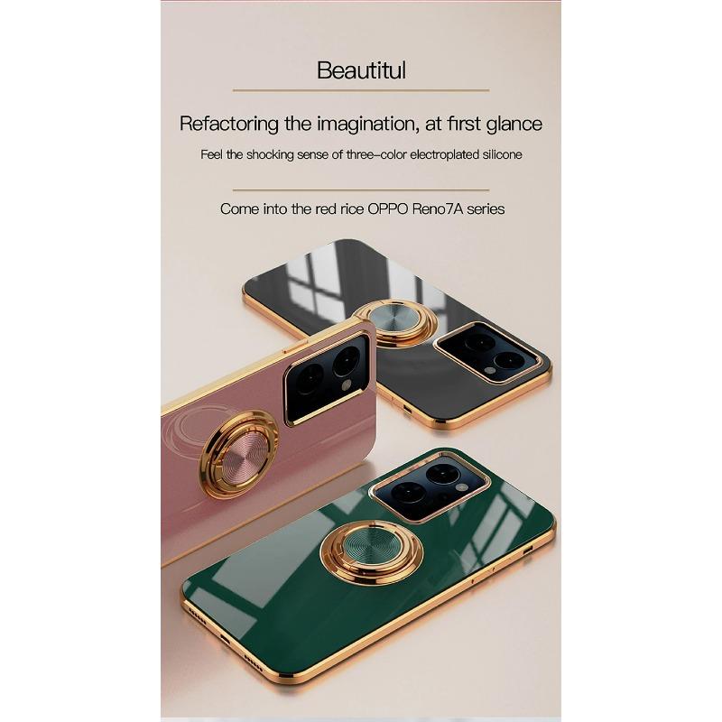 Luxury Plating Ring Holder Stand Phone Case For OPPO Realme 8 8Pro 4G 9 9Pro 10 11 12 12Pro + 5G 13 Pro Plus Back Cover Funda