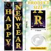 Happy New Year Door Banner Porch Signs Welcome Banner for Home Holiday Winter 2025 New Year Eve Party Supplies Backdrop Hanging Decor Yard Sign for