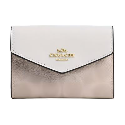 Flap Card Case 10 Brand Logo Coated Canvas Card Holder Mini Women Card Holder Chalk-White CZ272-IMXDM