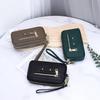 Women's Genuine Leather Motorcycle Style Clutch Bag with Double Zipper for Phone Storage, Top Layer Cowhide Handbag.