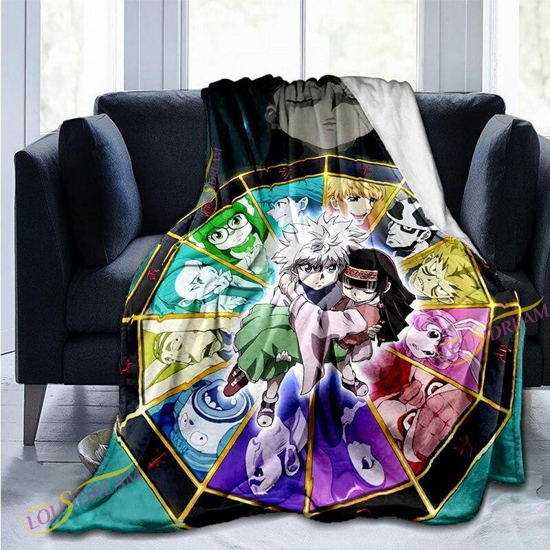 Couverture de dessin animé Hunter X Hunter, literie polaire douce, impression 3D, couette, canapé de maison, Manga japonais, cadeaux pour garçons et enfants