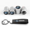 fqshd6 Premium Metal Tire Valve Covers Leather Keychain Compatible Volvo S60 S90 V60 V90 Xc40 Xc60 Xc90 Ex30 Ex90 Es90 Em90