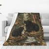 Snow Leopard Blanket with Three Wild Cats in Snowstorm Design for Cozy Living Room Decor AnimalPrintThrow Gift for Nature Lover