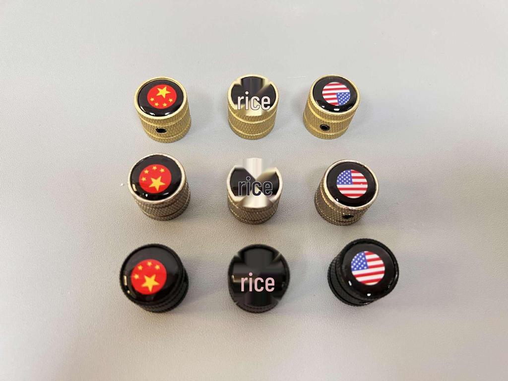 Elektrische Gitarre & Bass Potentiometerknopf - Metallkappe mit eingelegtem Muster für Lautstärke-/Tonregelung.